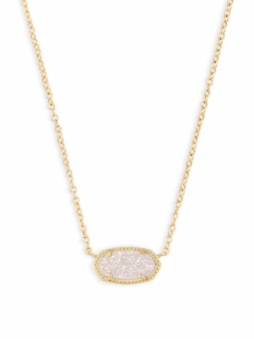 Kendra Scott Elisa Gold Pendant Necklace in Iridescent Drusy